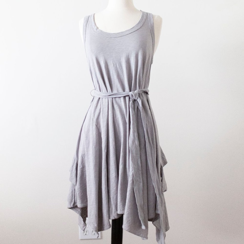 Grey Tank Anthro Dress with Handkerchief Hemline